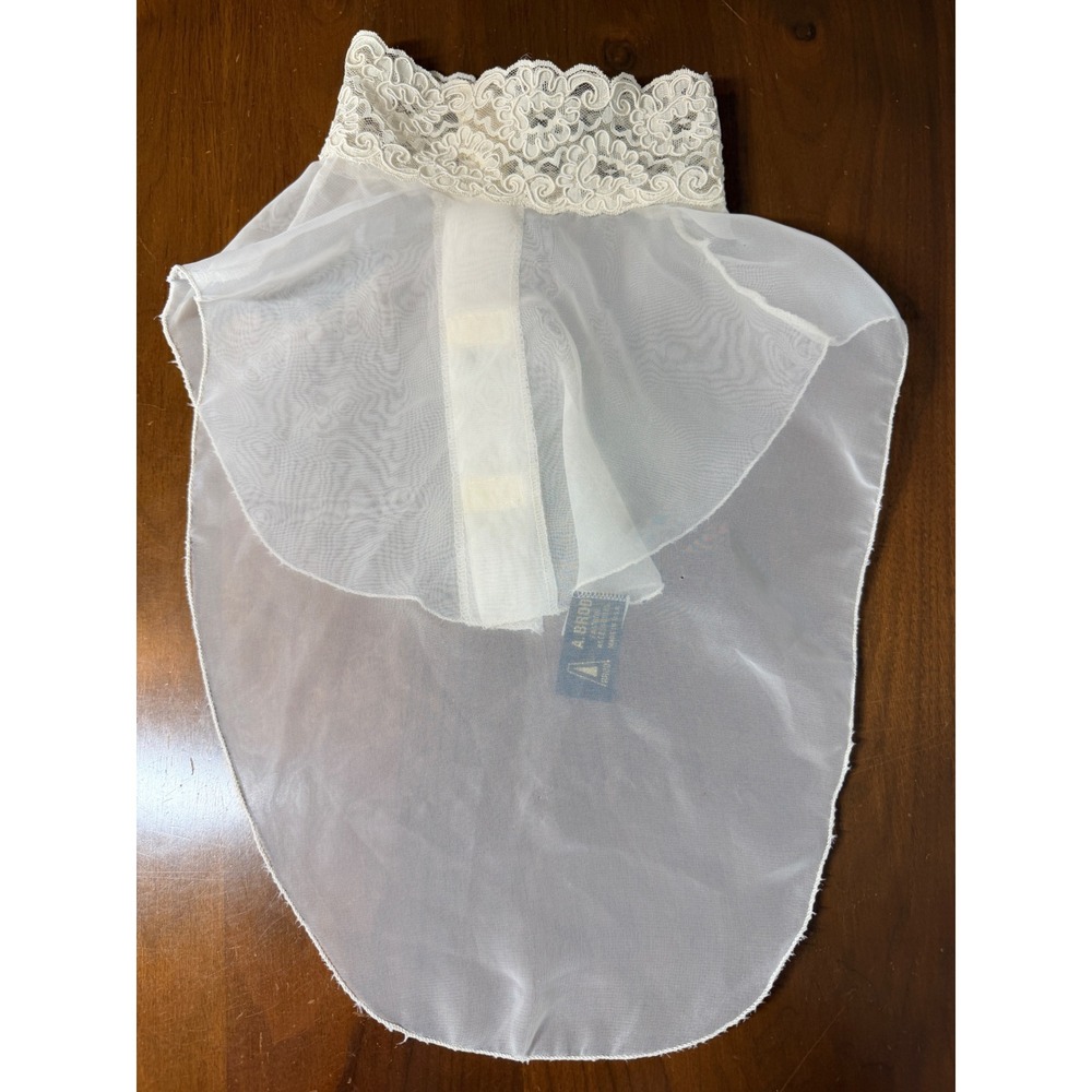 A. Brod Dickey Women's One Size White Vintage Lace Mock Neck Sheer Chiffon